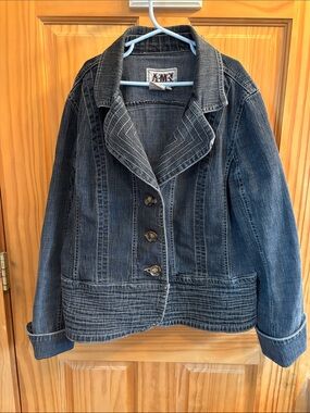 Dark Blue Denim Jacket - Classic Button-Up Coat